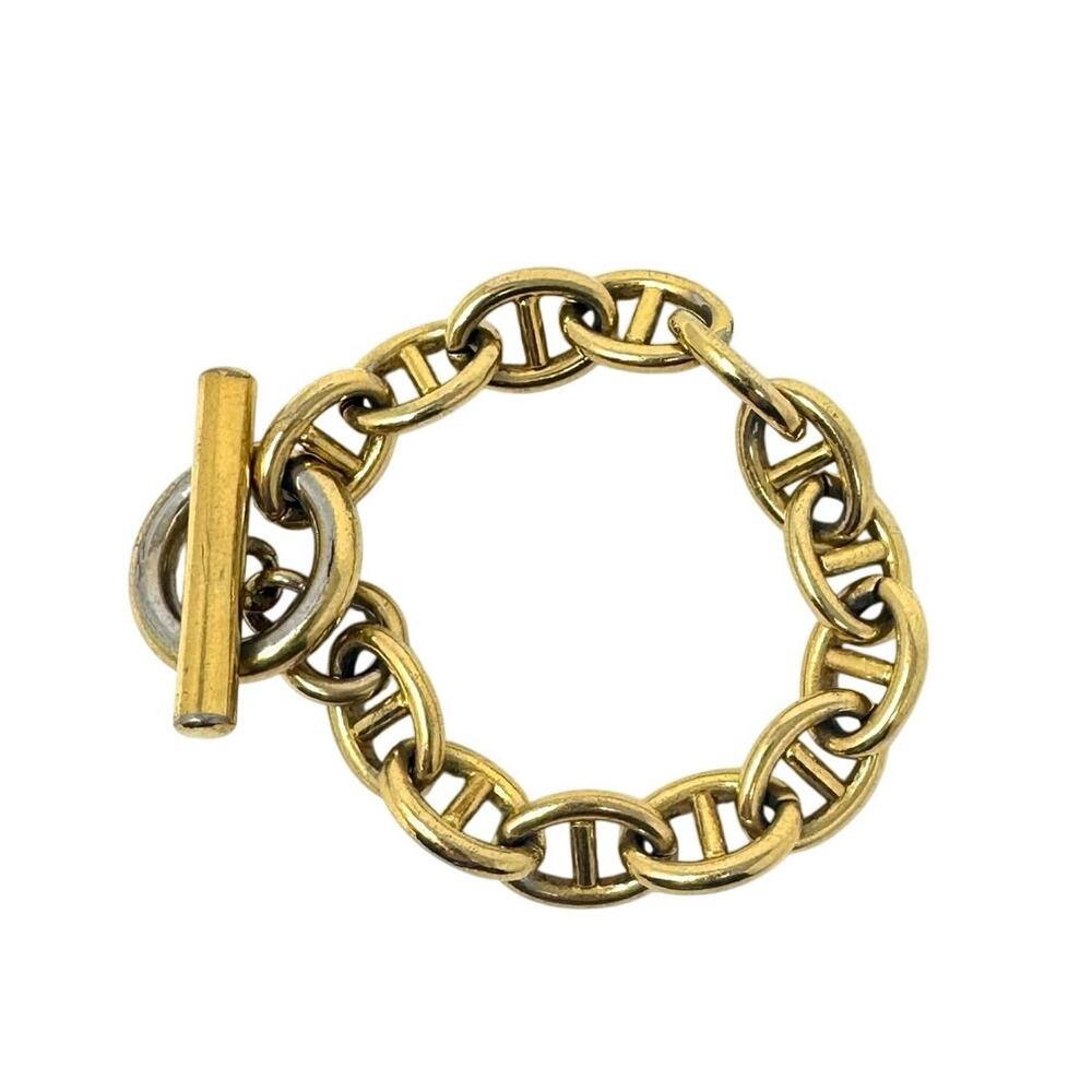 Gucci Vintage 1991 Horsebit Link Toggle Bracelet Gold Tone Italy Rare Archive